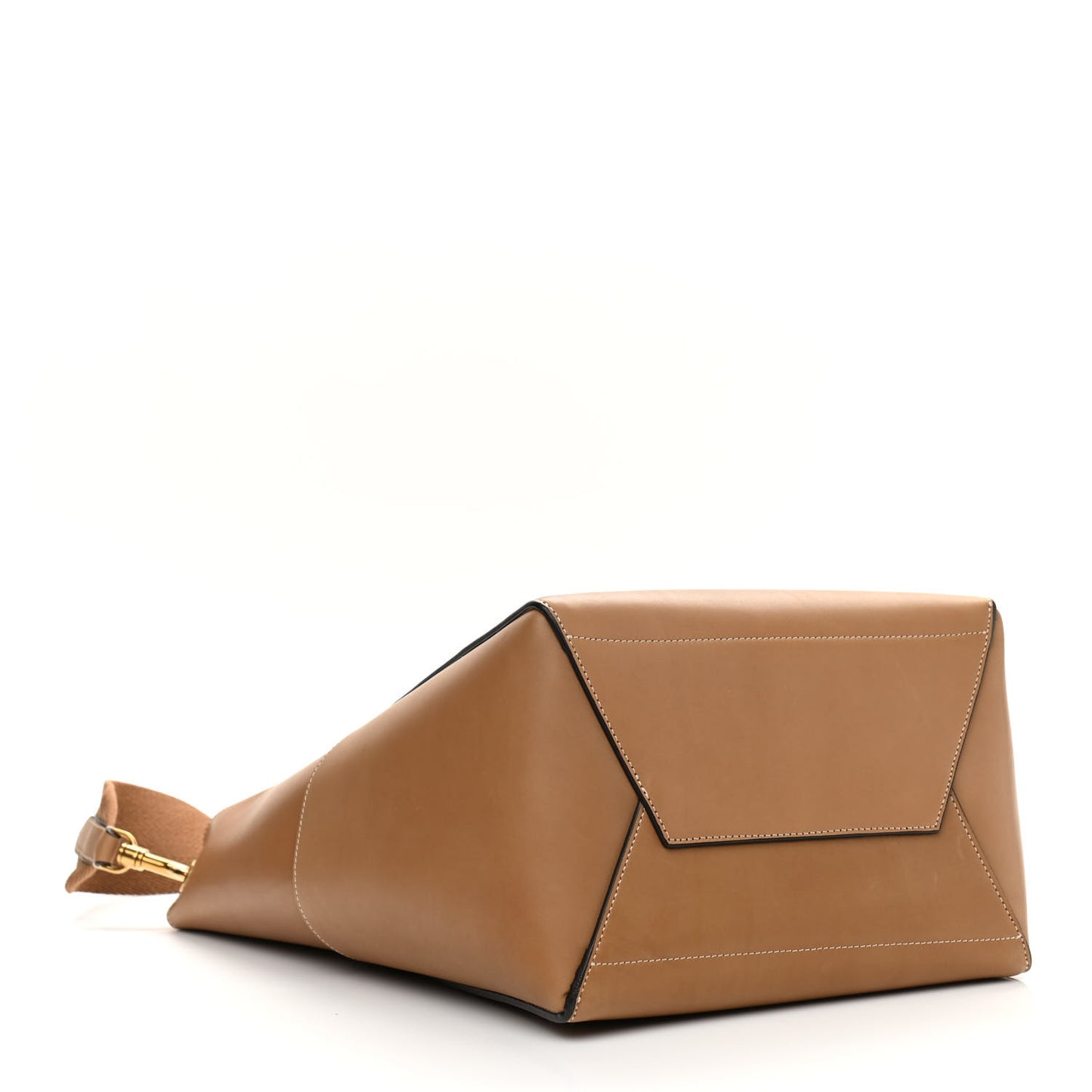 Natural Calfskin Sangle Bucket Bag Light Camel