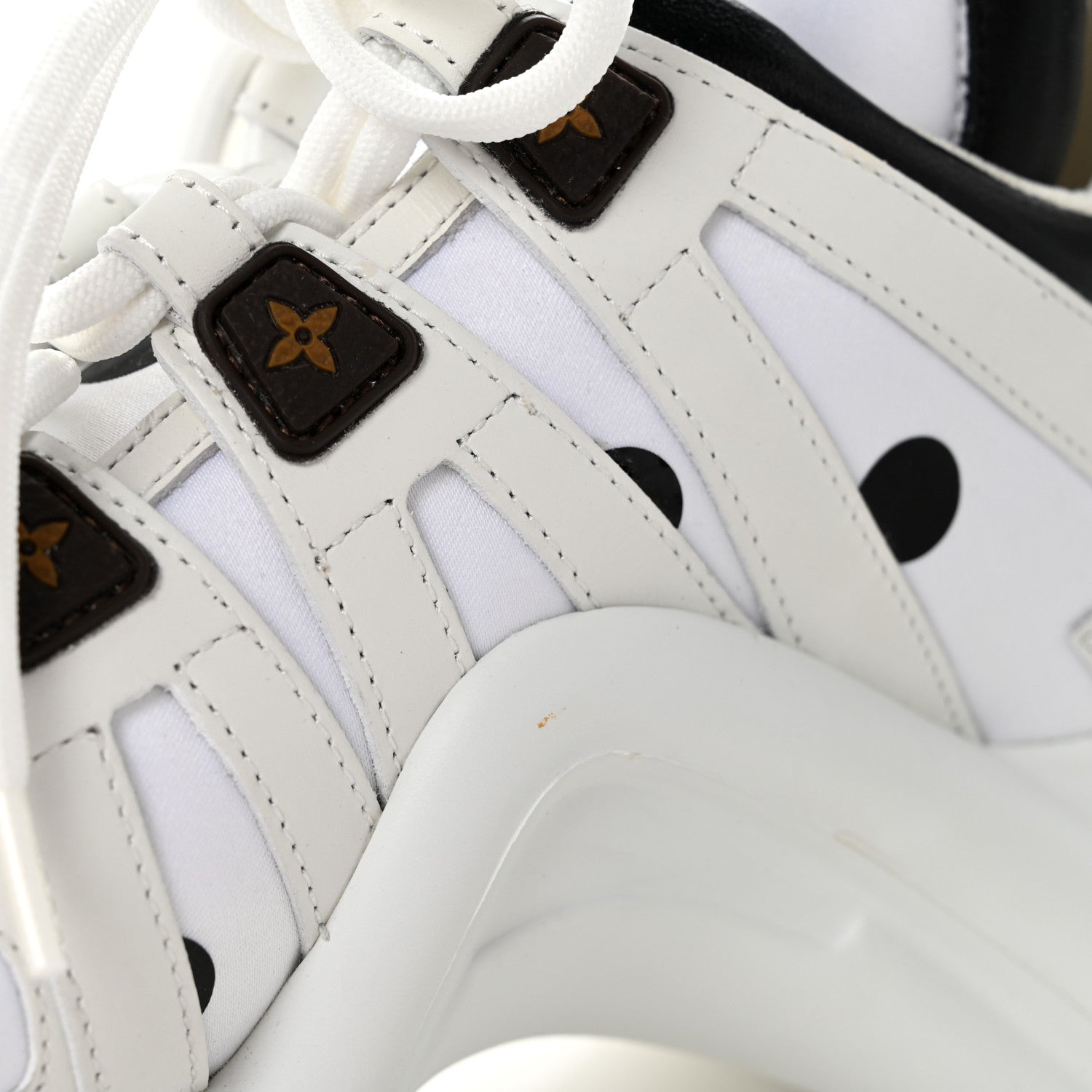 Louis Vuitton Calfskin Satin Printed Polka Dot Monogram LV Archlight Sneakers 39.5 White 10 of 10