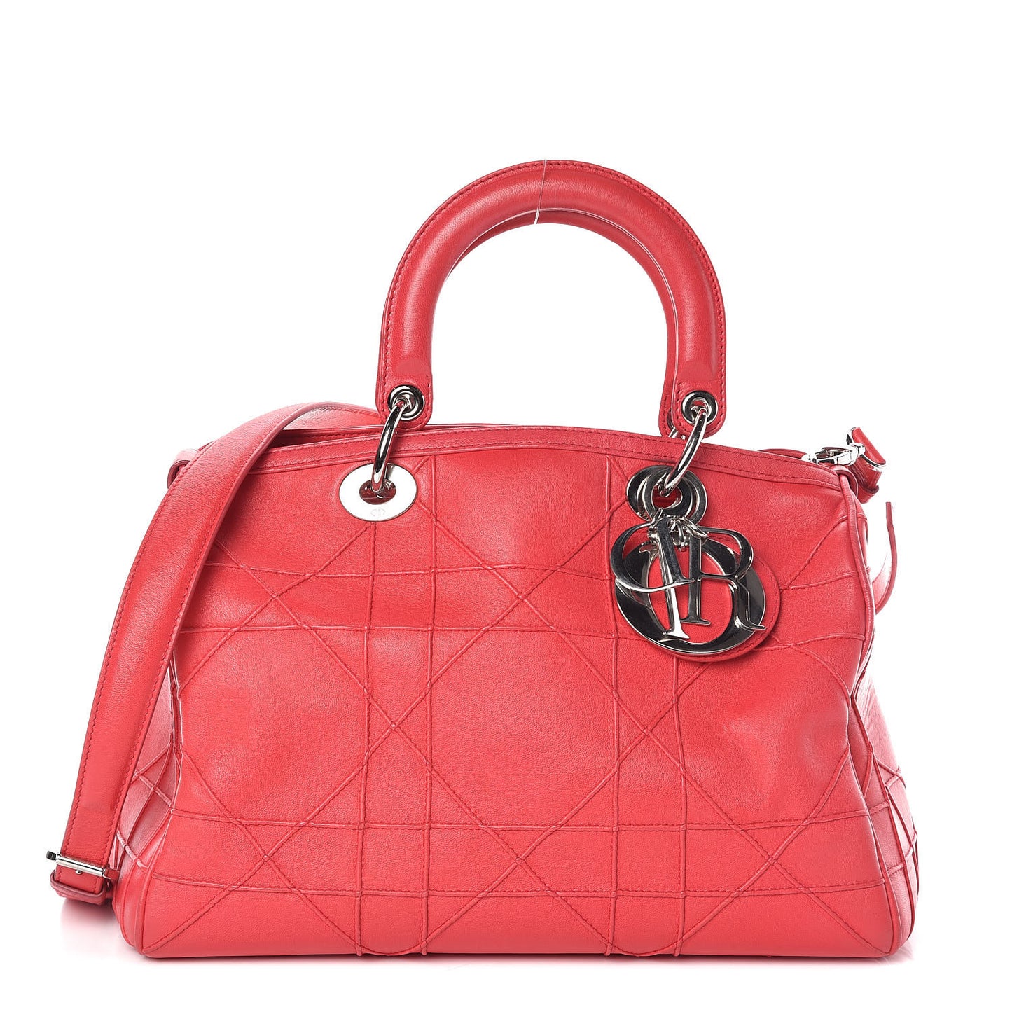 Lambskin Cannage Granville Polochon Coral