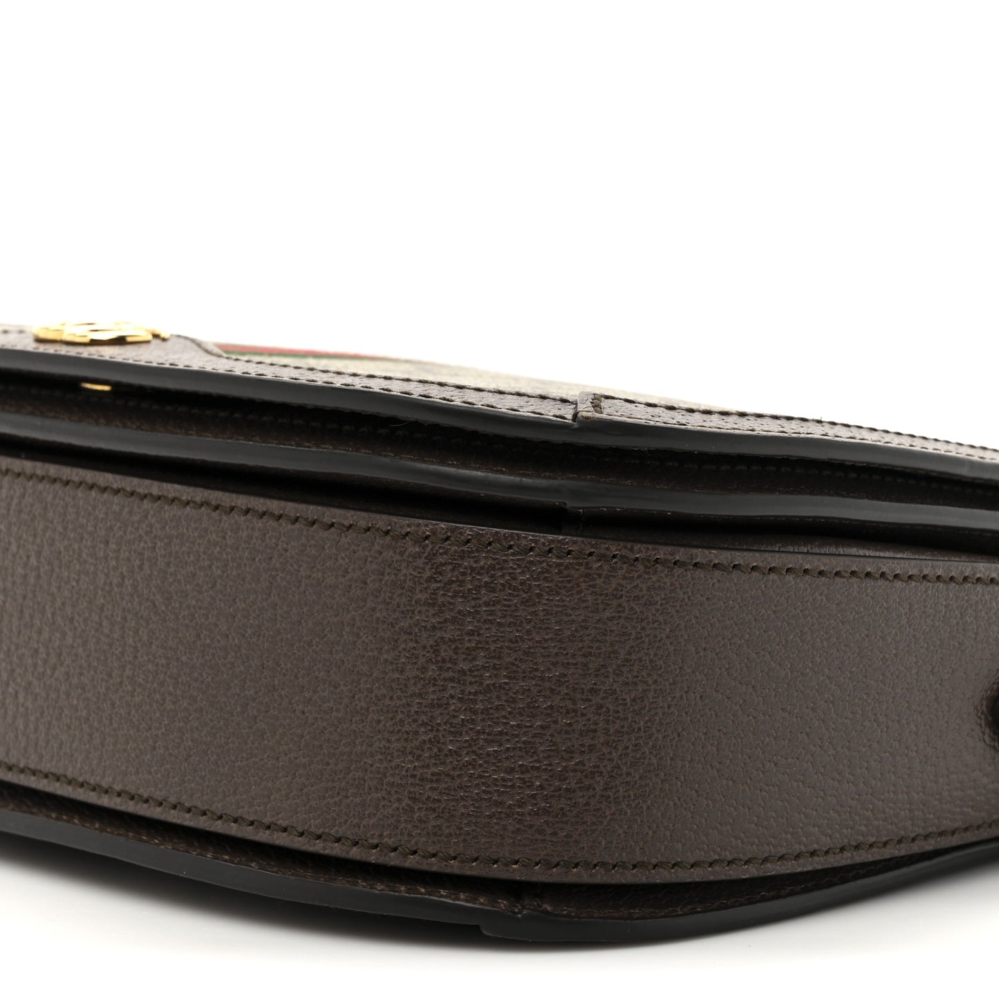 GG Supreme Monogram Web Small Ophidia Flap Messenger Bag Brown
