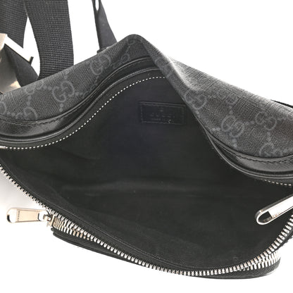Gucci GG Supreme Monogram Textured Calfskin Retro Interlocking G Belt Bag Black 5 of 8