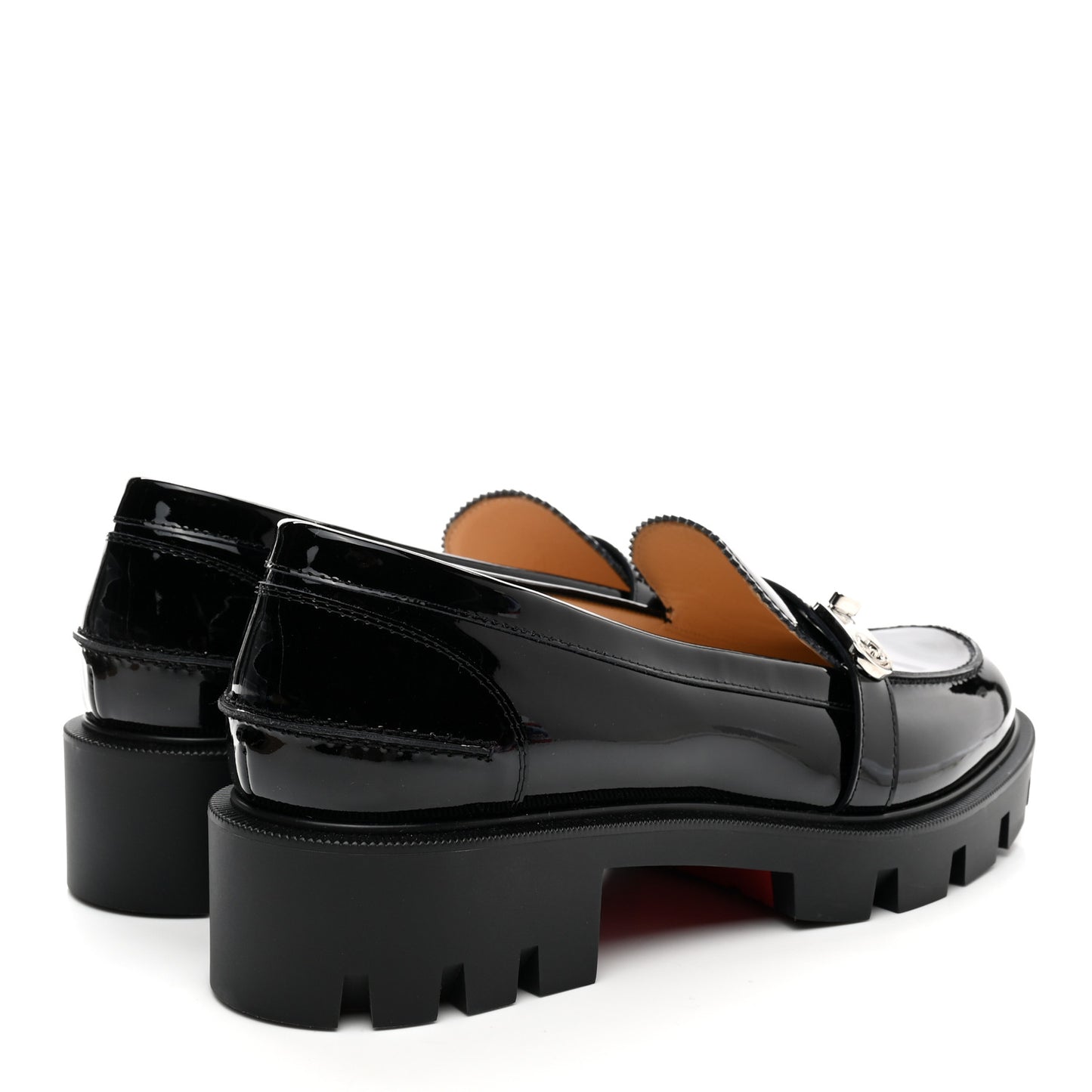 Patent Lock Woody Loafers 38 Black
