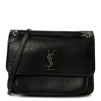 Saint Laurent Grained Lambskin Monogram Large Niki Chain Satchel Black 1 of 11