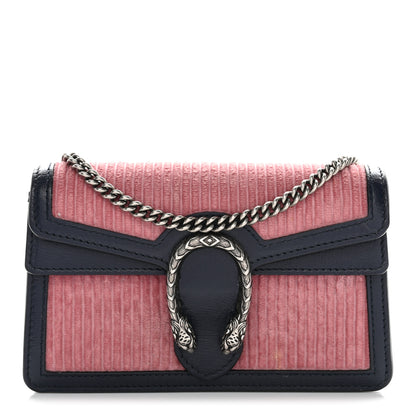 Gucci Lanzo Stretch Cord Azalea Calfskin Super Mini Dionysus Shoulder Bag Pink Blue 2 of 31