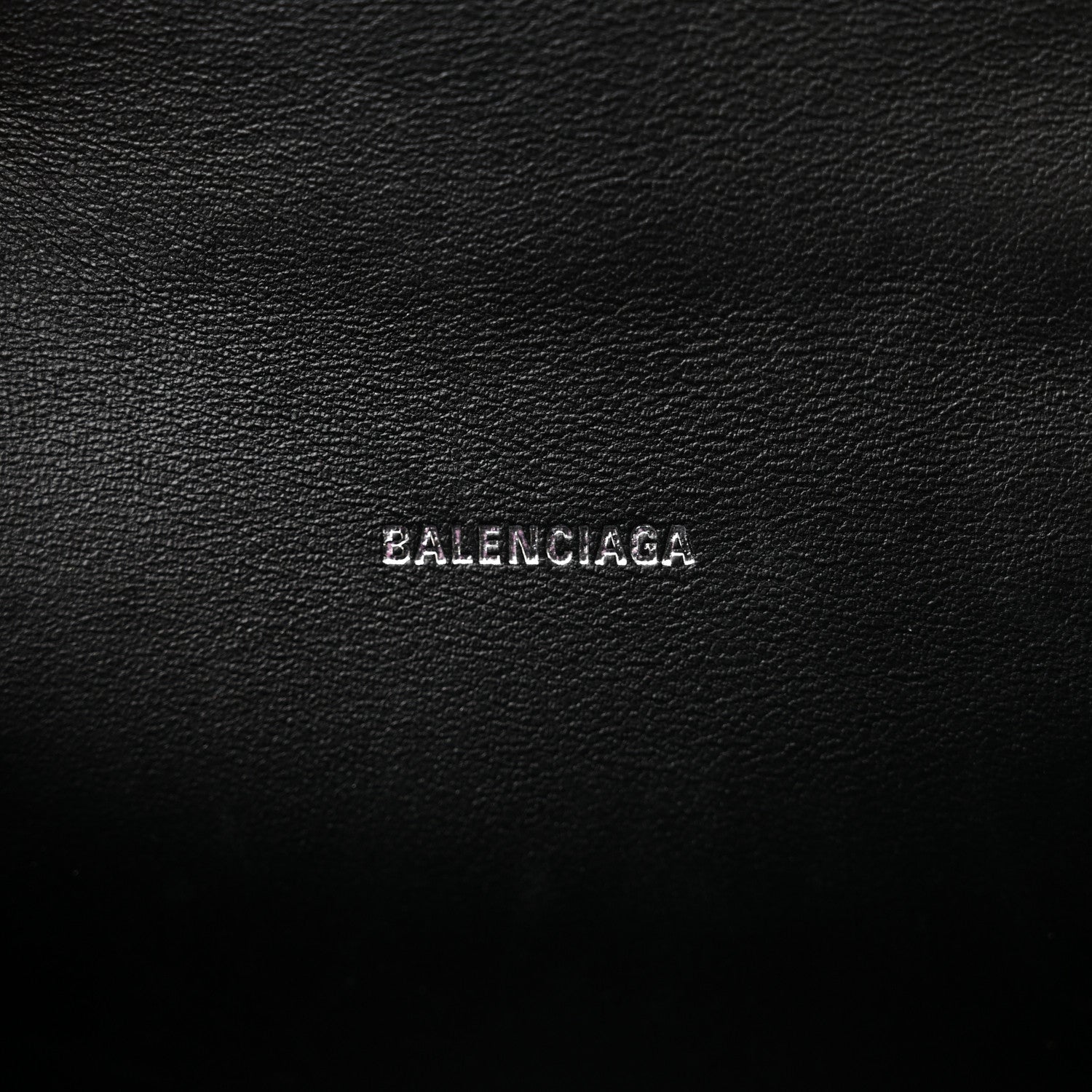 Balenciaga Strass Suede Allover Logo Hourglass Top Handle Bag XS with Chain Silver Black 6 of 12