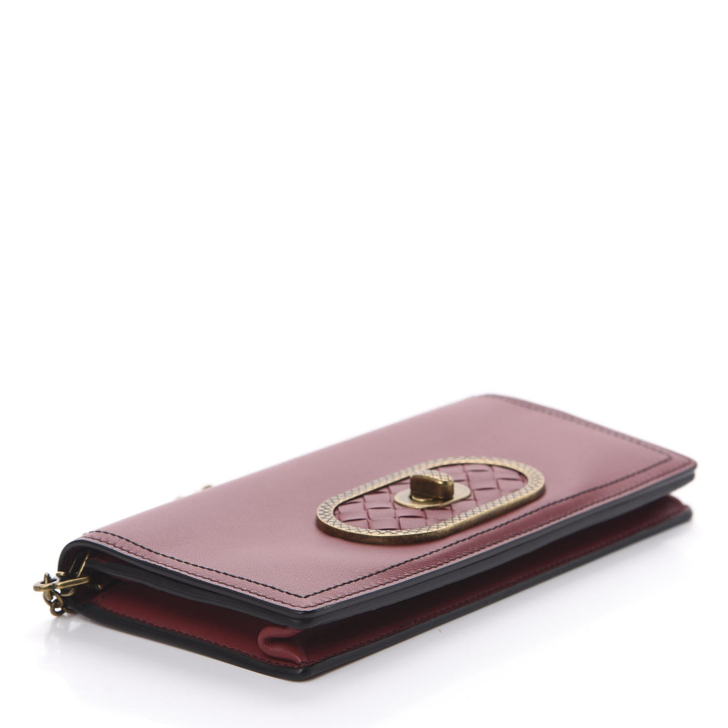 Nappa Intrecciato Ellittica Chain Wallet Baccara Rose