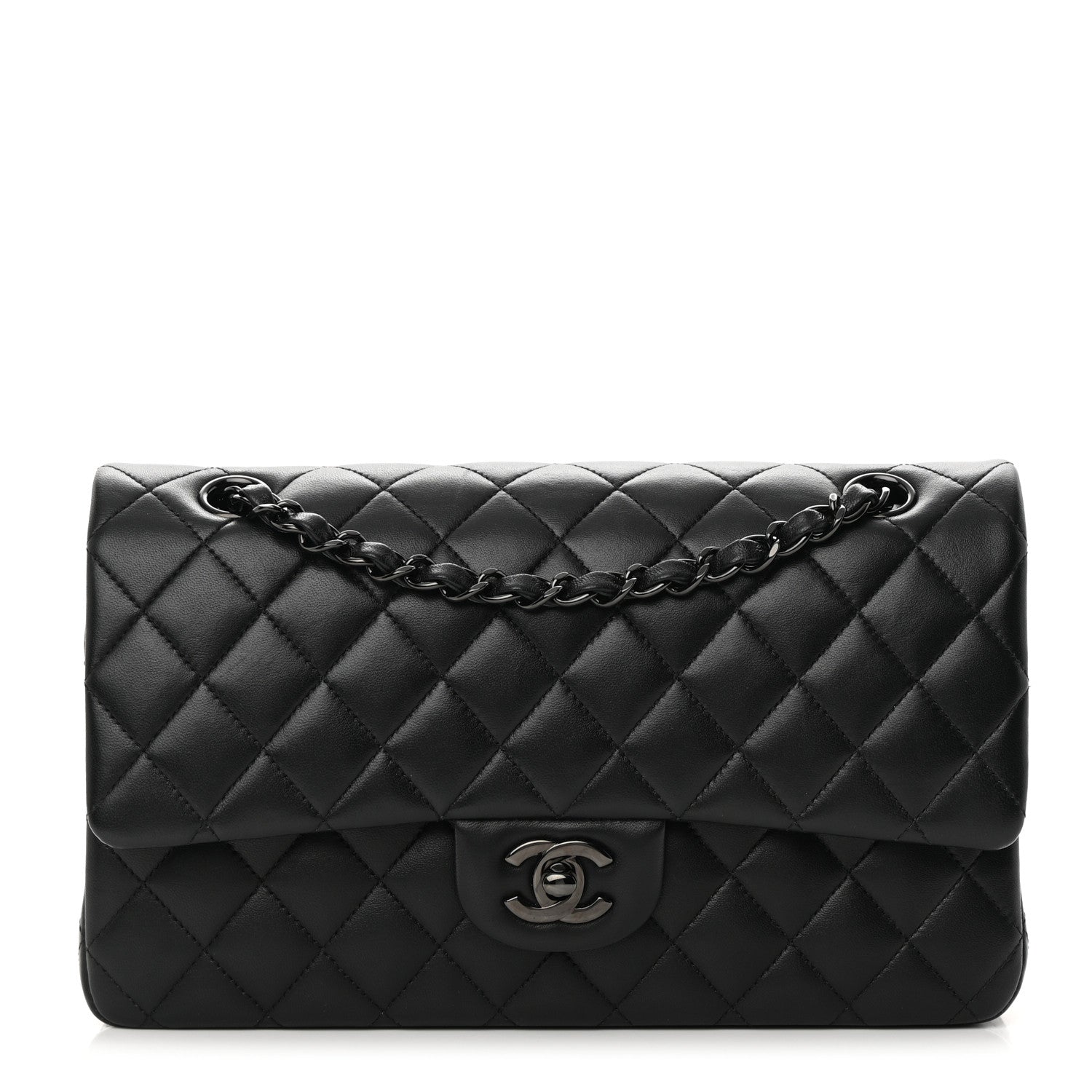 Chanel Lambskin Quilted Medium Double Flap So Black 1 of 18