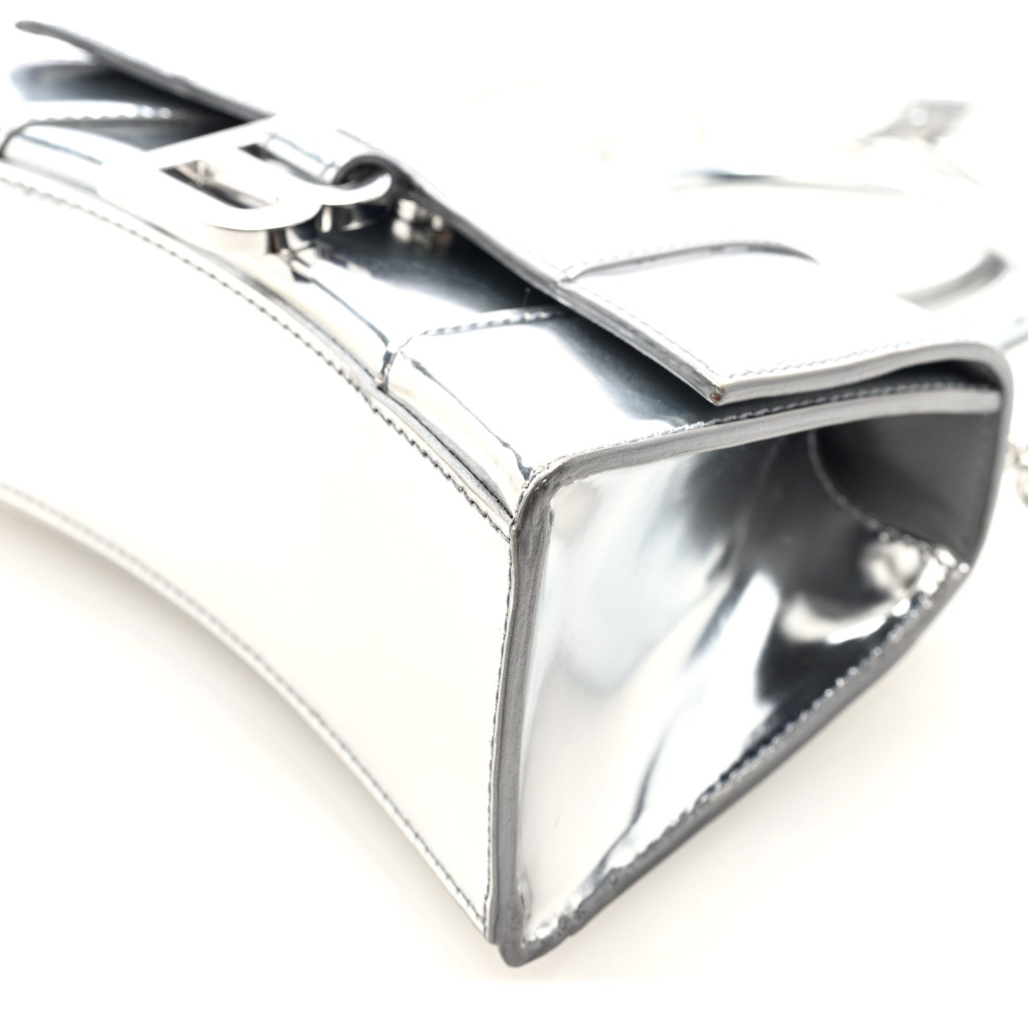 Balenciaga Metallic Calfskin Hourglass Top Handle Bag XS Silver 9 of 9
