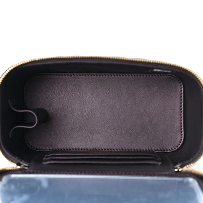 Chanel Iridescent Lambskin Quilted Small Top Handle Vanity Case With Chain Burgundy 5 of 10
