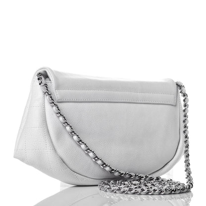 Chanel Caviar Half Moon Wallet On Chain WOC White 3 of 11