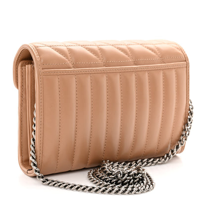 Gucci Calfskin Matelasse Aria GG Marmont Chain Wallet Camelia 3 of 9