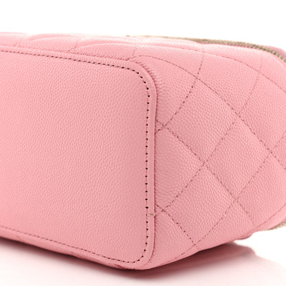 Chanel Caviar Quilted Small Vanity Case With Chain Pink 10 of 10