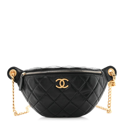Chanel Lambskin Quilted Pillow Crush Belt Bag Black 1 of 9