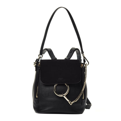 Chloe Suede Calfskin Small Faye Backpack Black 1 of 9