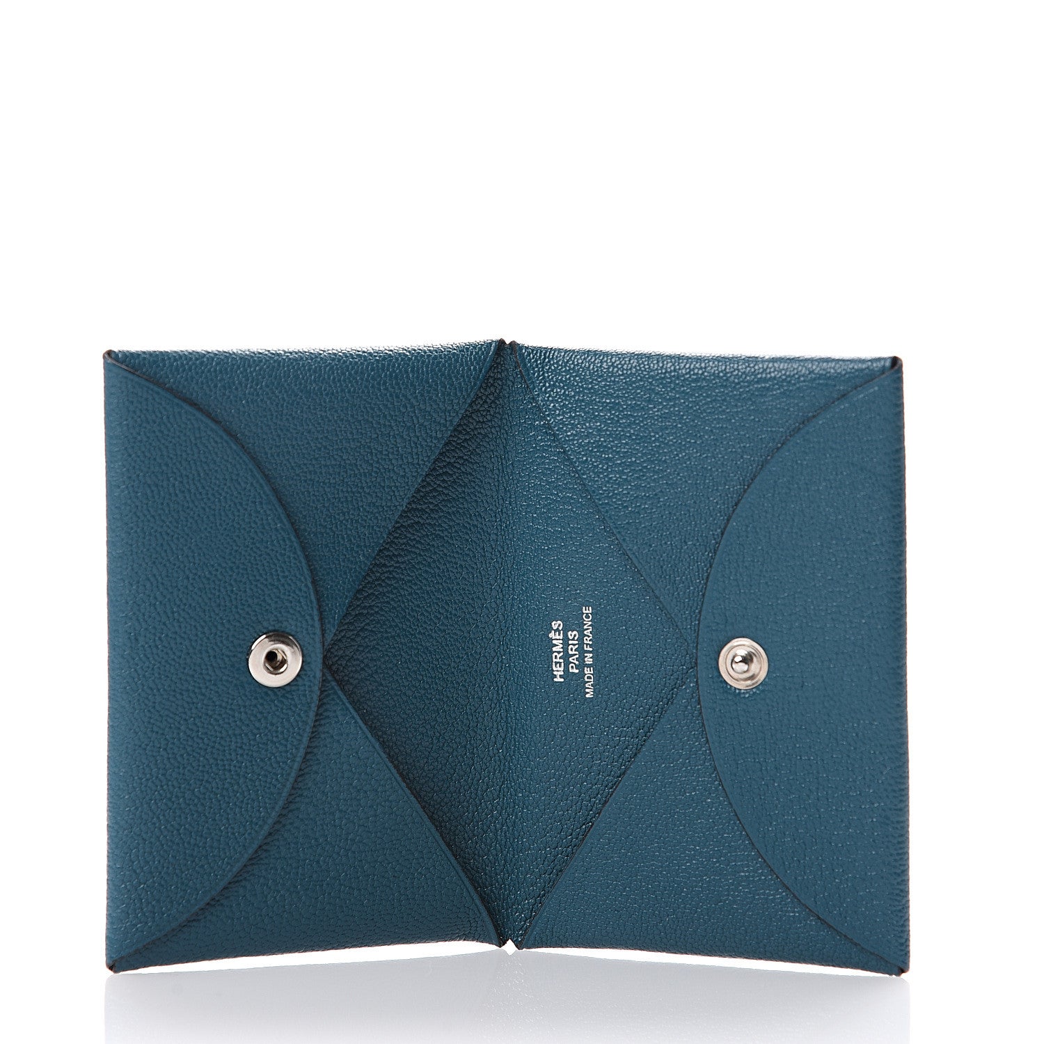 Hermes Chevre Mysore Calvi Card Case Vert Bosphore 4 of 7