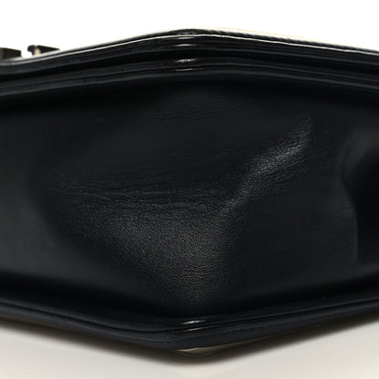 Chanel Calfskin Pleated Medium Boy In Rome Flap Black White 10 of 10
