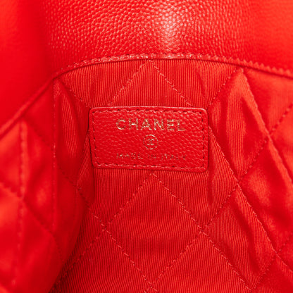 Chanel Caviar Quilted Medium Golden Class Pouch Red 6 of 8