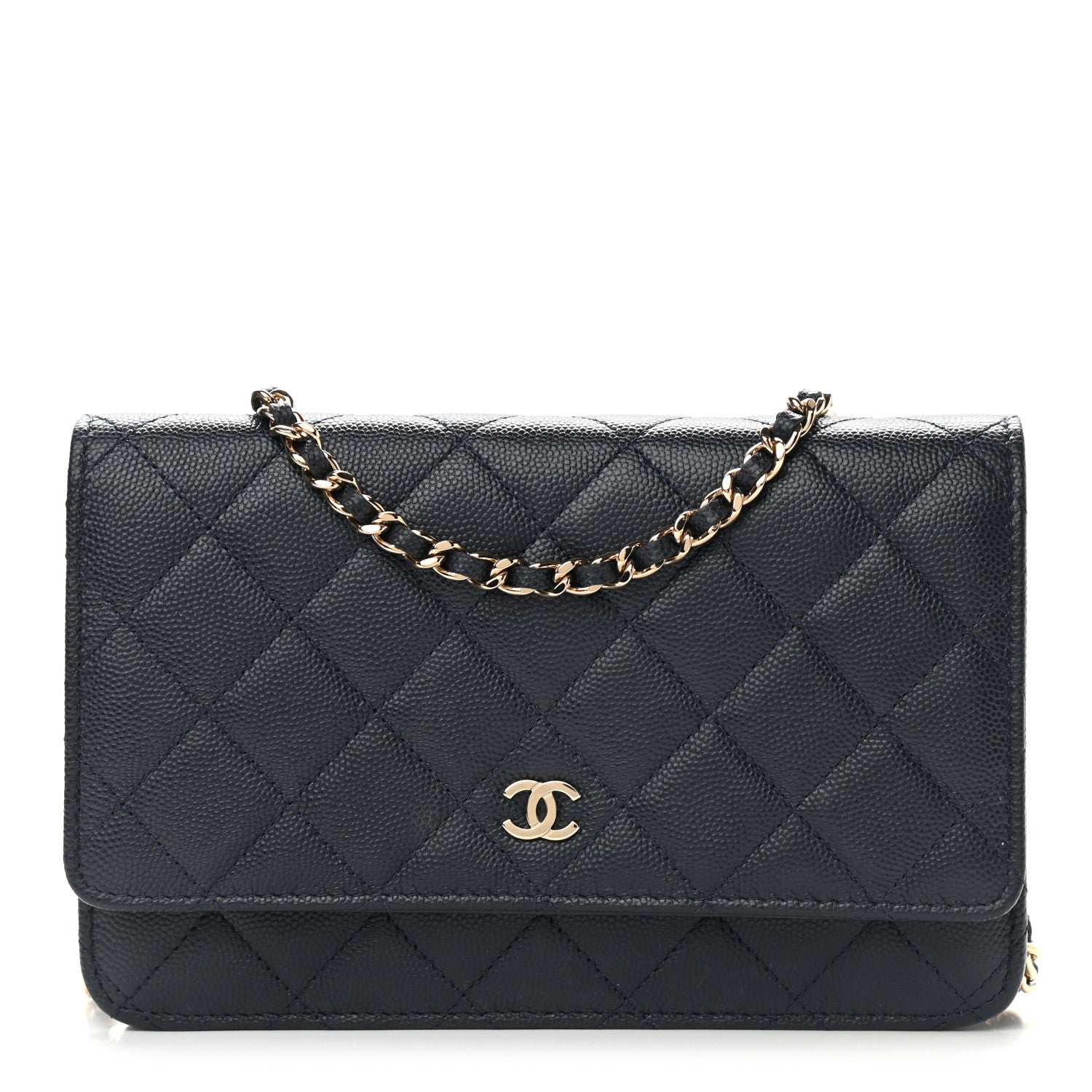 Chanel Caviar Quilted Wallet On Chain WOC Navy Blue 1 of 11