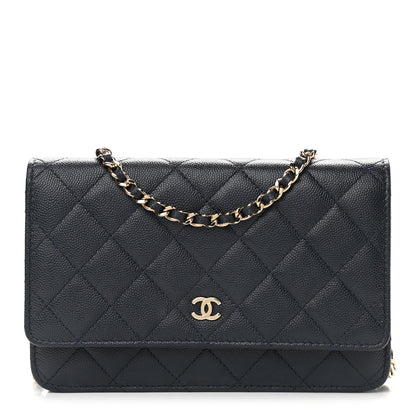 Chanel Caviar Quilted Wallet On Chain WOC Navy Blue 1 of 11