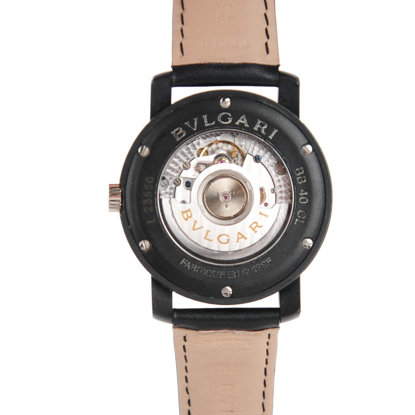 Carbon Calfskin 40mm Carbongold Automatic Watch Black