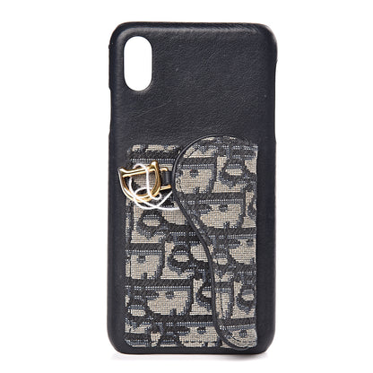 Christian Dior Oblique Calfskin Saddle iPhone XS Max Case Blue 1 of 7