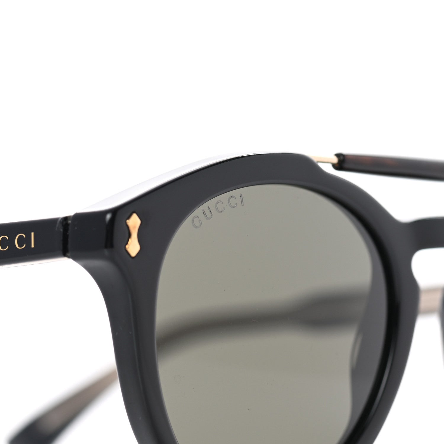 Gucci Round Avana Sunglasses GG0124SA Black Tortoise 8 of 9