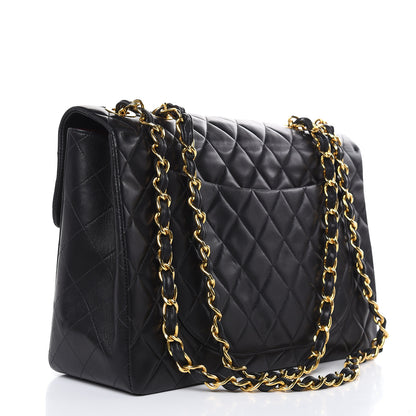 Chanel Lambskin Quilted XL Jumbo Single Flap Black 3 of 14