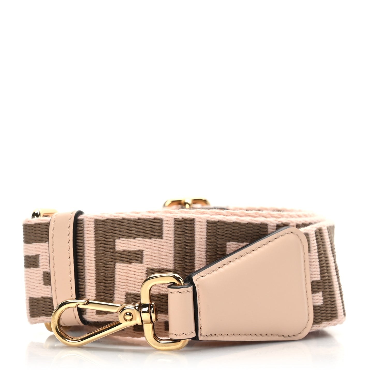 Jacquard Ribbon Vitello King FF Bi-Color Intreccio Adjustable Strap You Light Rose Camel