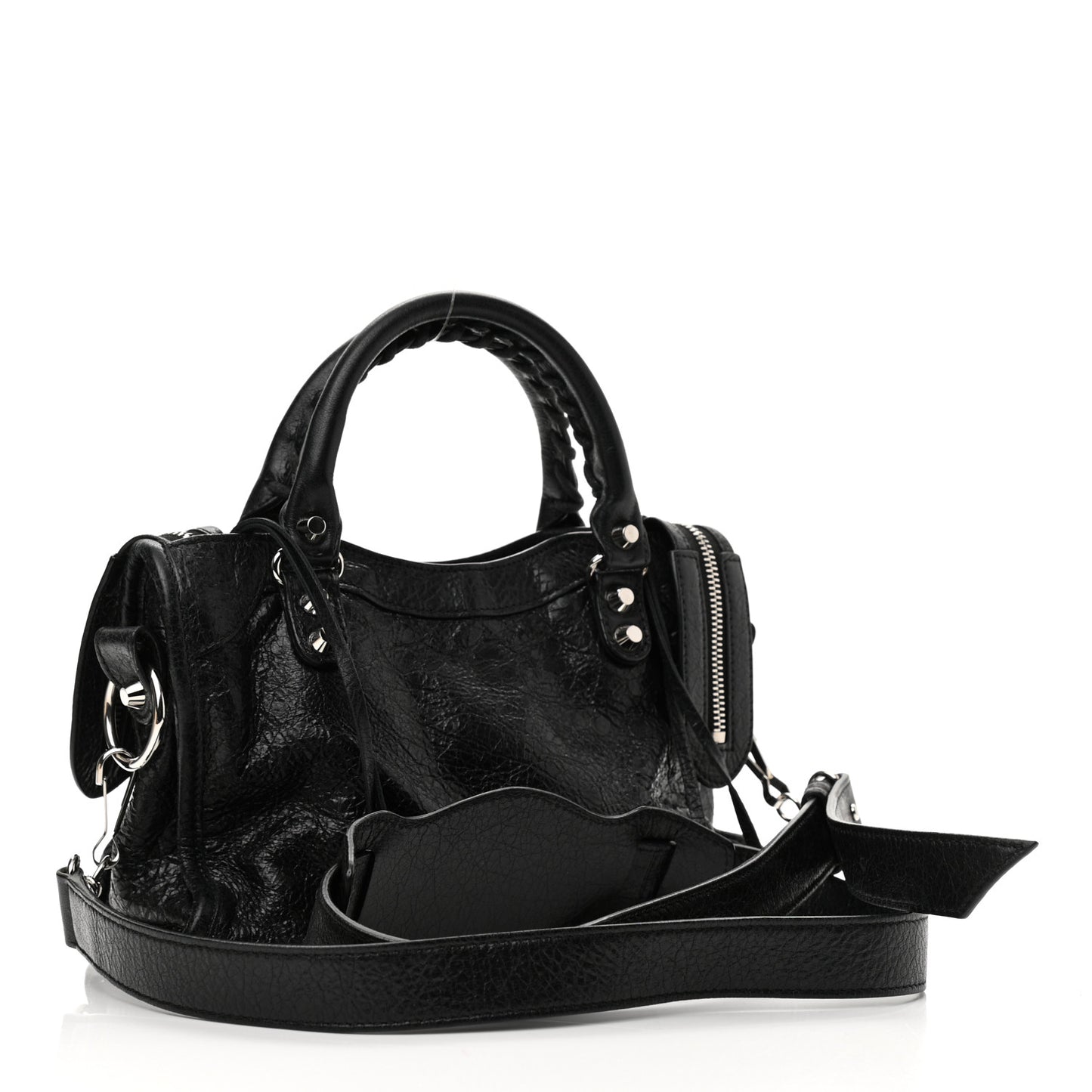 Agneau Classic Silver Hardware Mini City Black