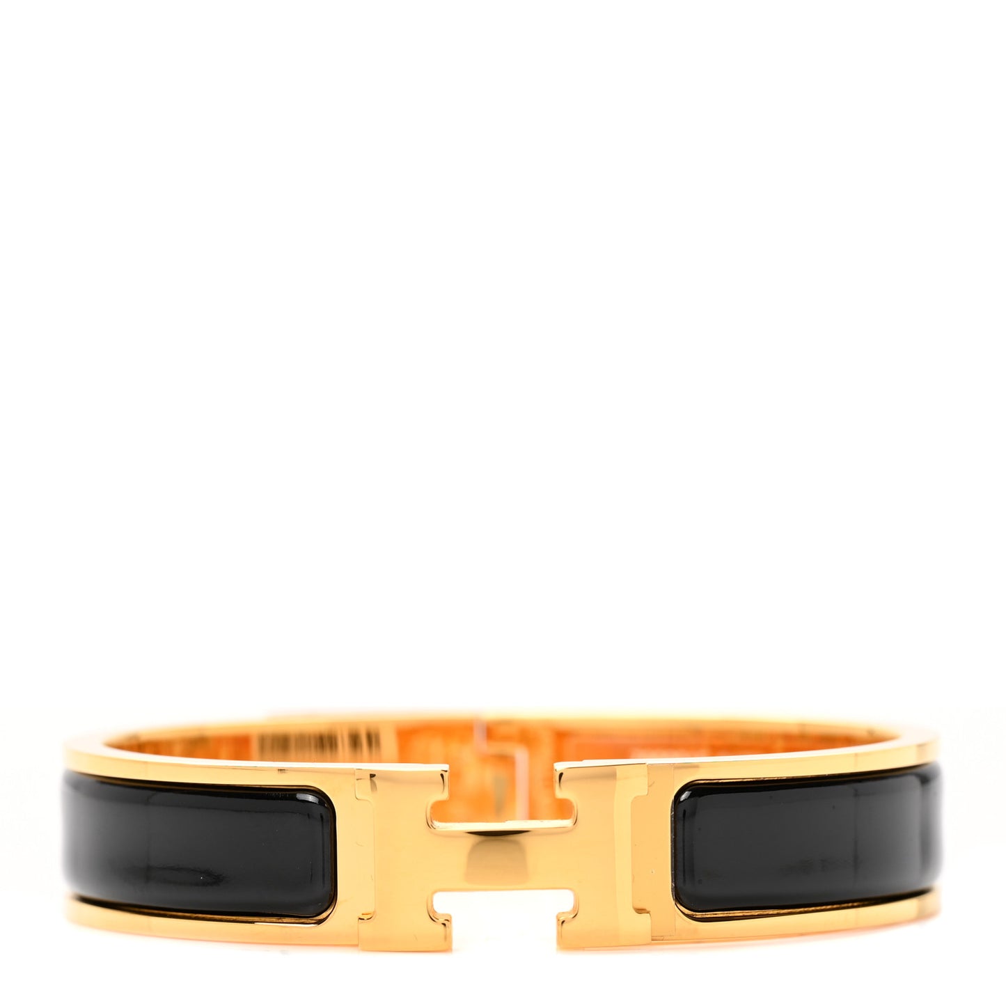 Enamel Narrow Clic Clac H Bracelet PM Black