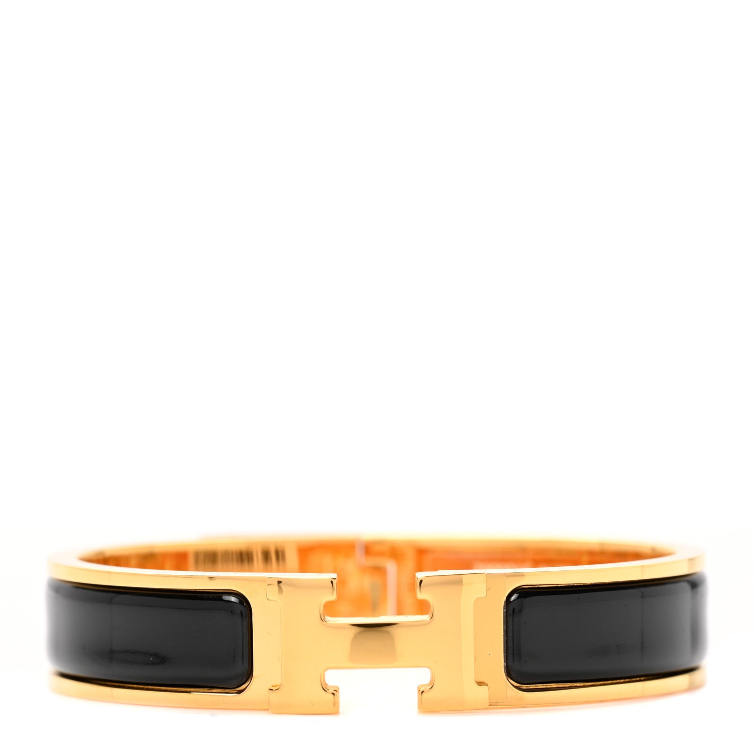 Hermes Enamel Narrow Clic Clac H Bracelet PM Black 1 of 5