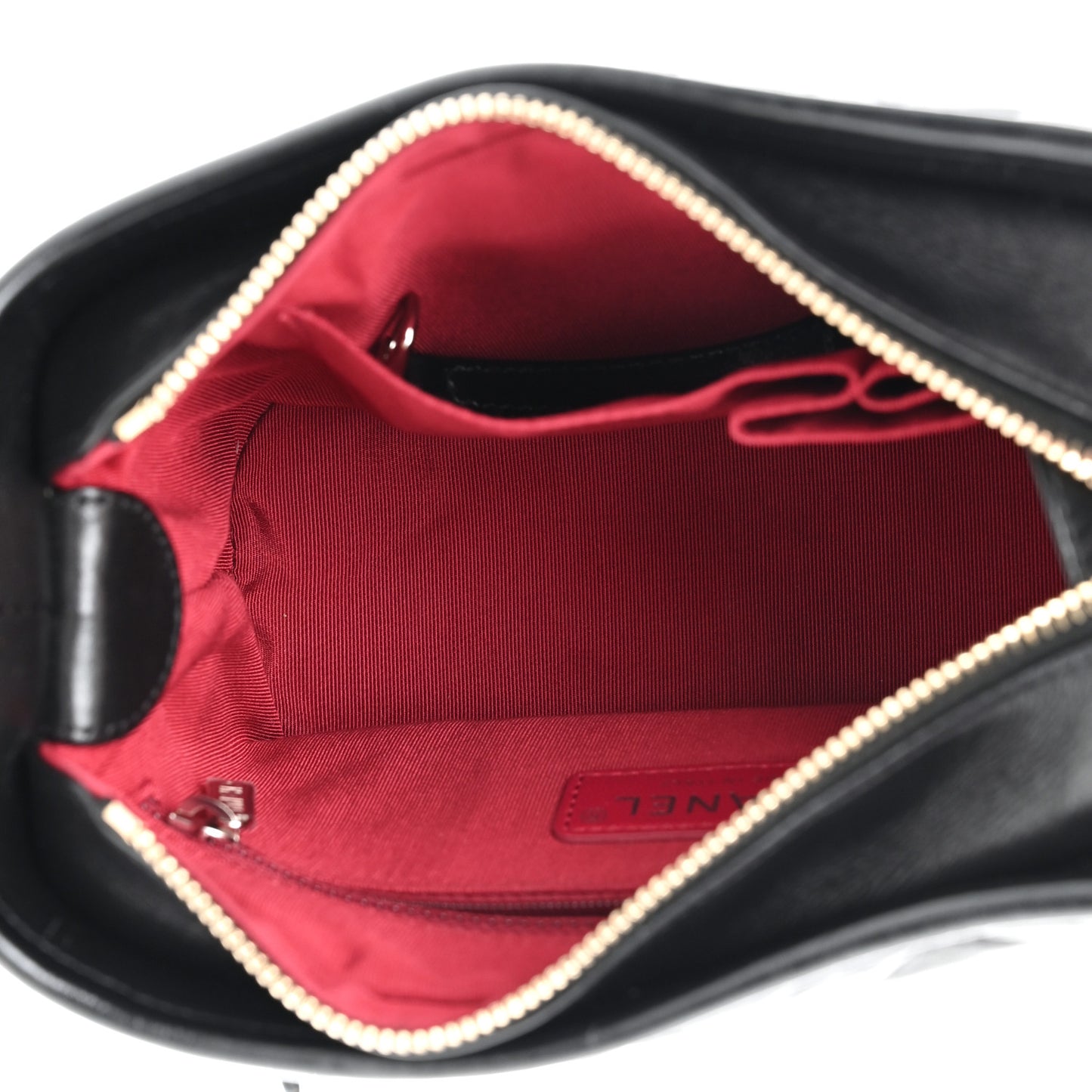 Aged Calfskin Quilted Small Gabrielle Hobo Black