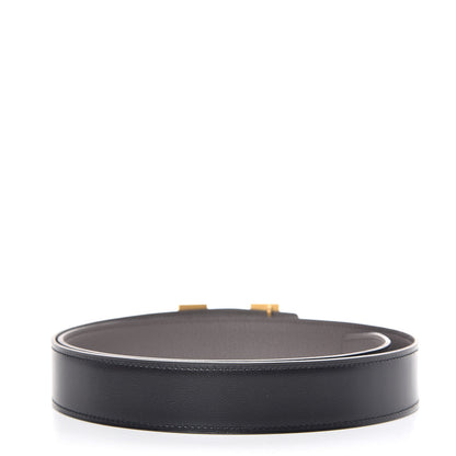 Hermes Box Togo 32mm Guilloche H Belt 90 Black Etain 3 of 7