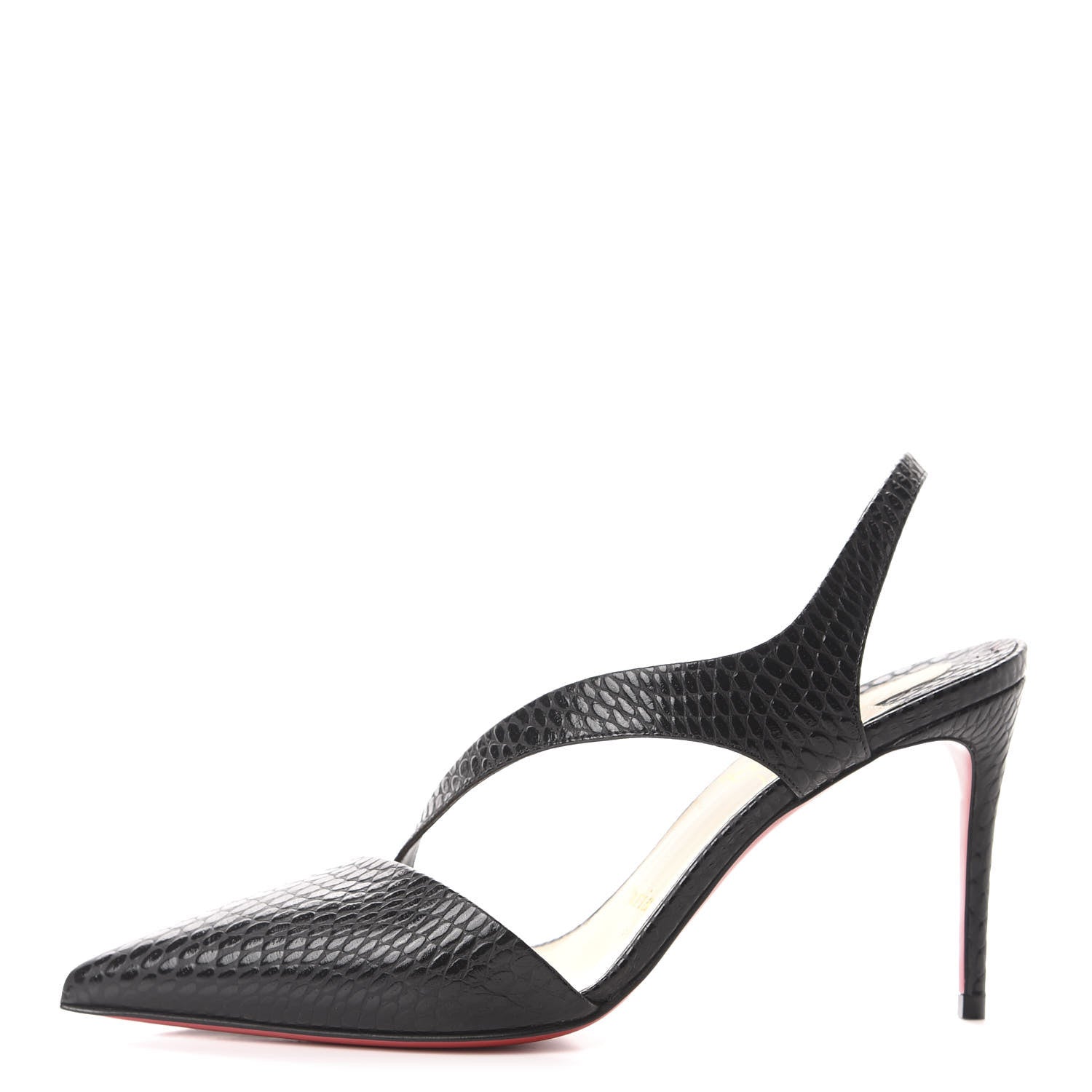 Christian Louboutin Calfskin Jurassic Brandina 85 Slingback Pumps 37 Black 1 of 11