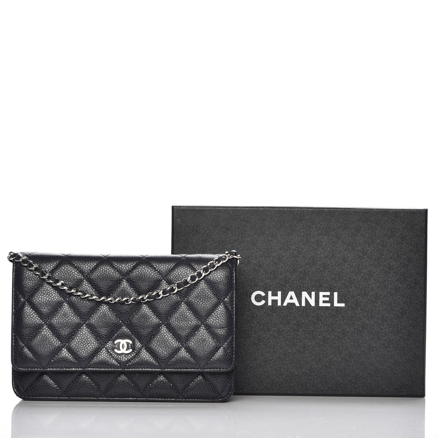 Chanel Caviar Quilted Wallet On Chain WOC Navy Blue 10 of 10