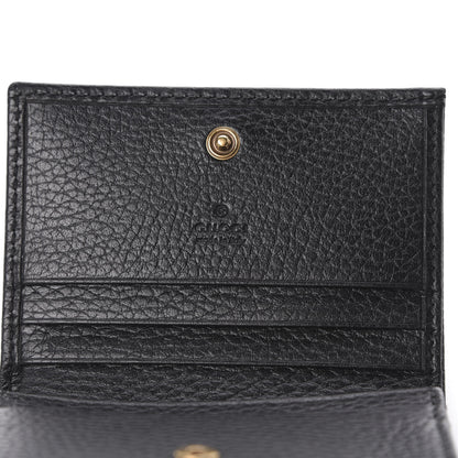 Gucci Pebbled Calfskin Butterfly Card Case Black 8 of 10