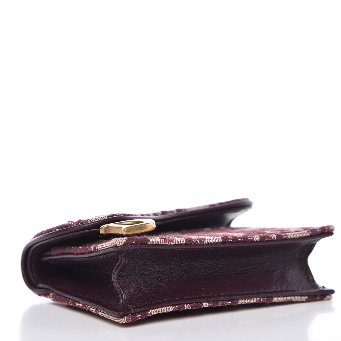Oblique Saddle Card Holder Bordeaux