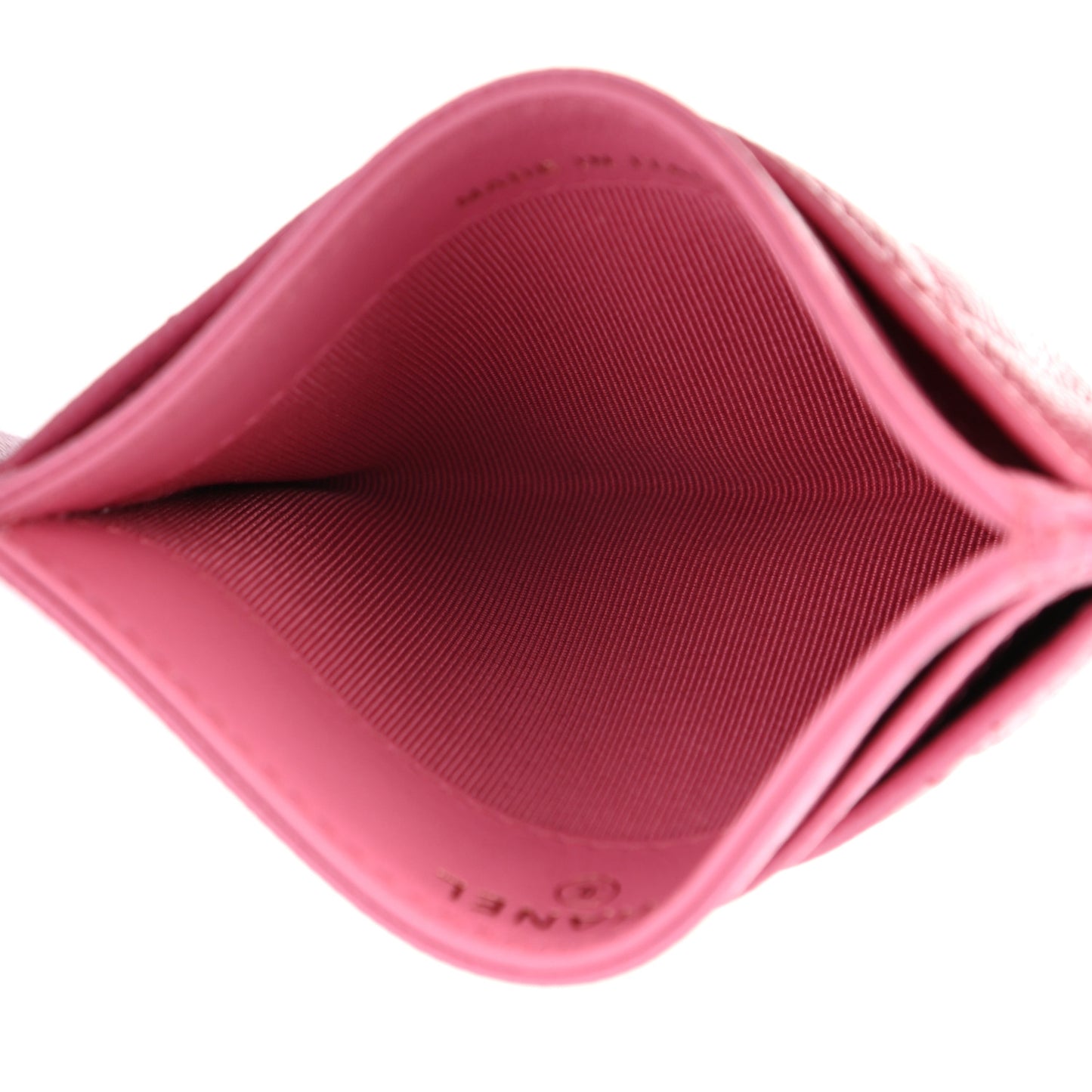 Caviar Quilted Card Holder Pink