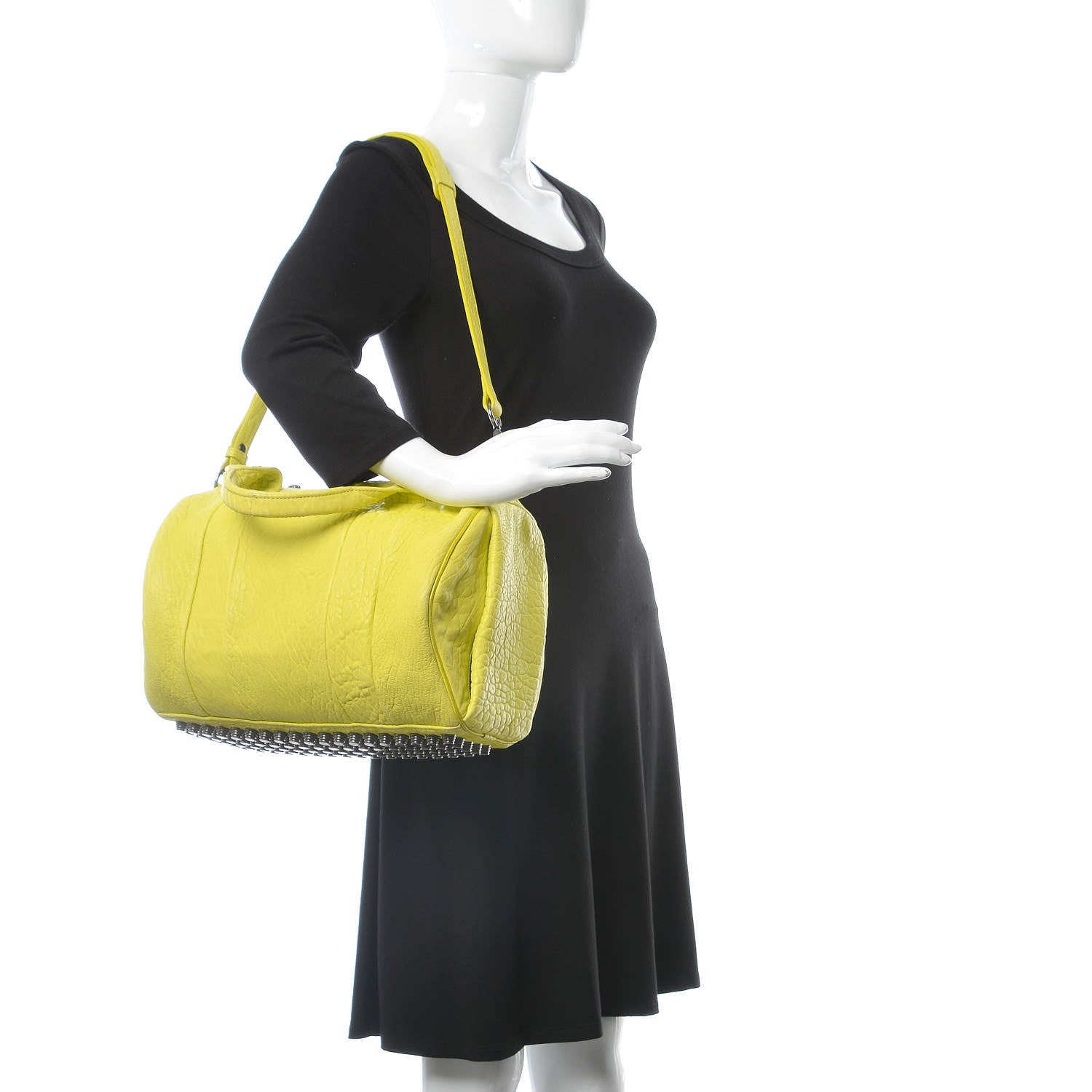 Alexander Wang Pebbled Lambskin Rocco Acid Black Nickel Hardware 2 of 13