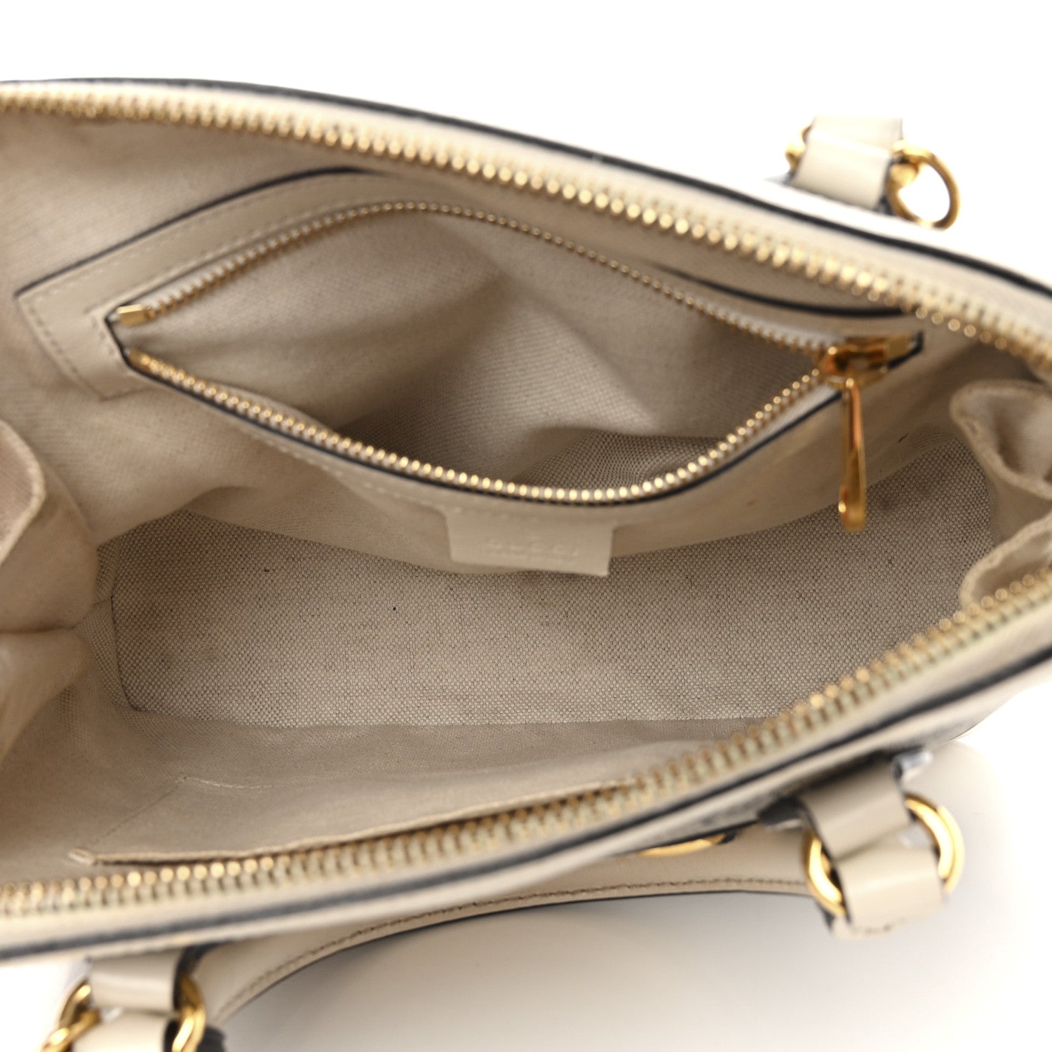 Gucci GG Supreme Monogram Azalea Calfskin Small Horsebit 1955 Top Handle Bag Beige Ebony Mystic White 5 of 15