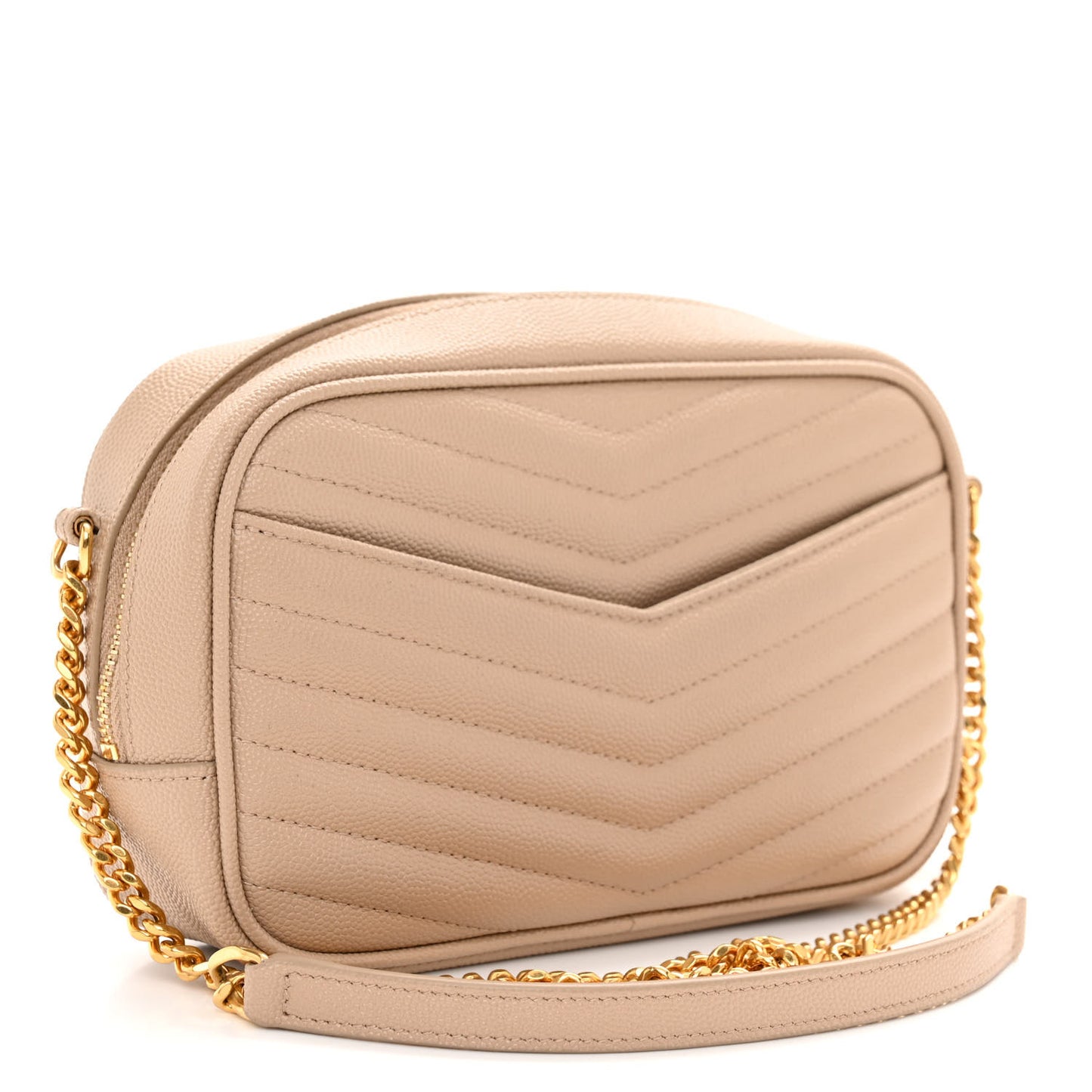 Grain De Poudre Matelasse Monogram Mini Lou Camera Bag Dark Latte