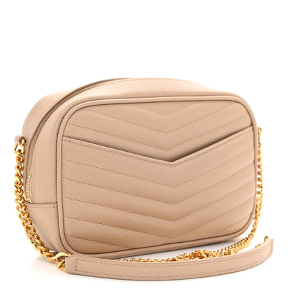 Saint Laurent Grain De Poudre Matelasse Monogram Mini Lou Camera Bag Dark Latte 3 of 9