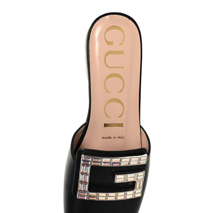 Gucci Malaga Kid Crystal Square G Madelyn Slippers 36 Black 7 of 9