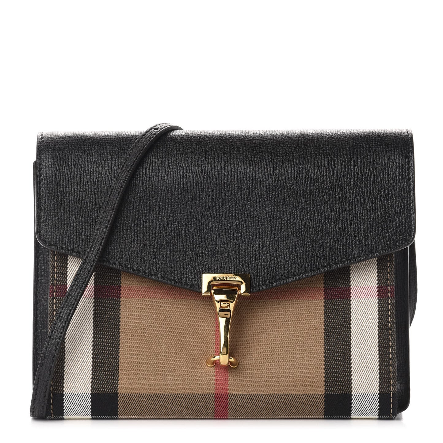 Derby Calfskin House Check Small Macken Crossbody Bag Black