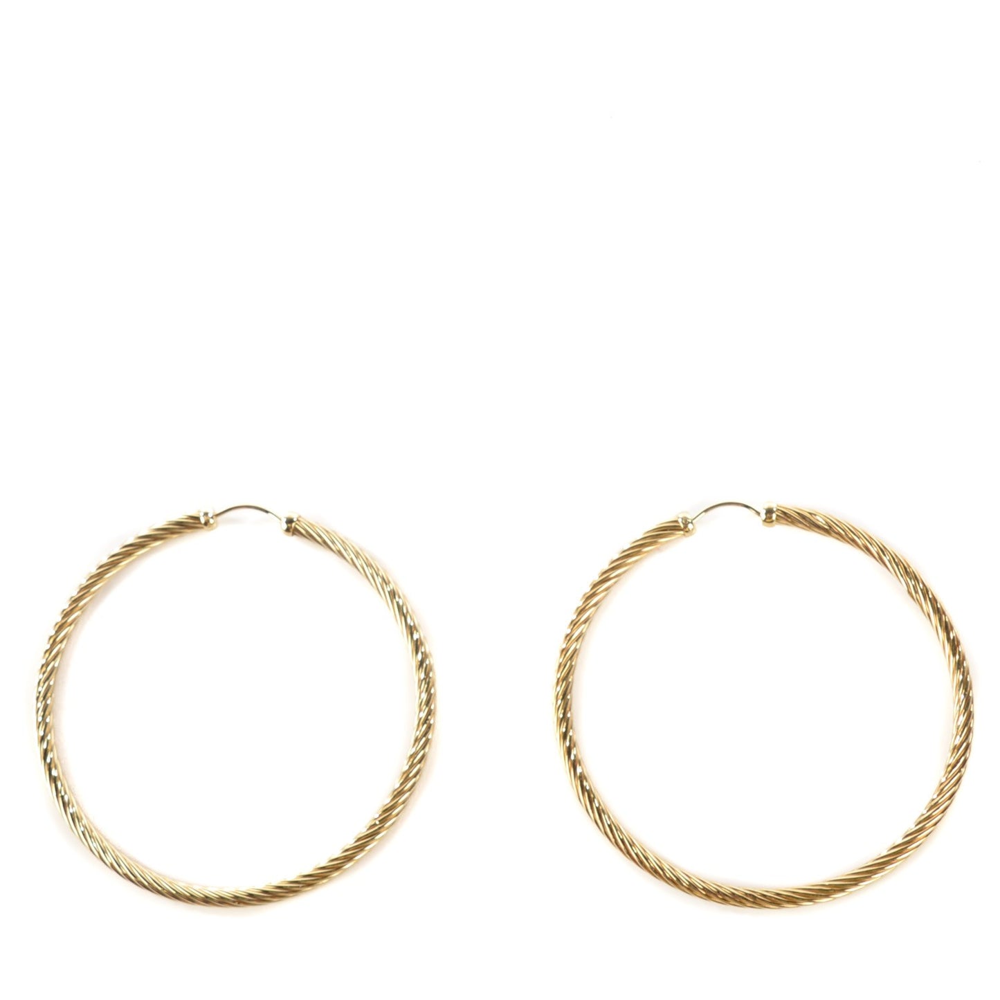 18K Yellow Gold Large Cable Classics Hoop Earrings