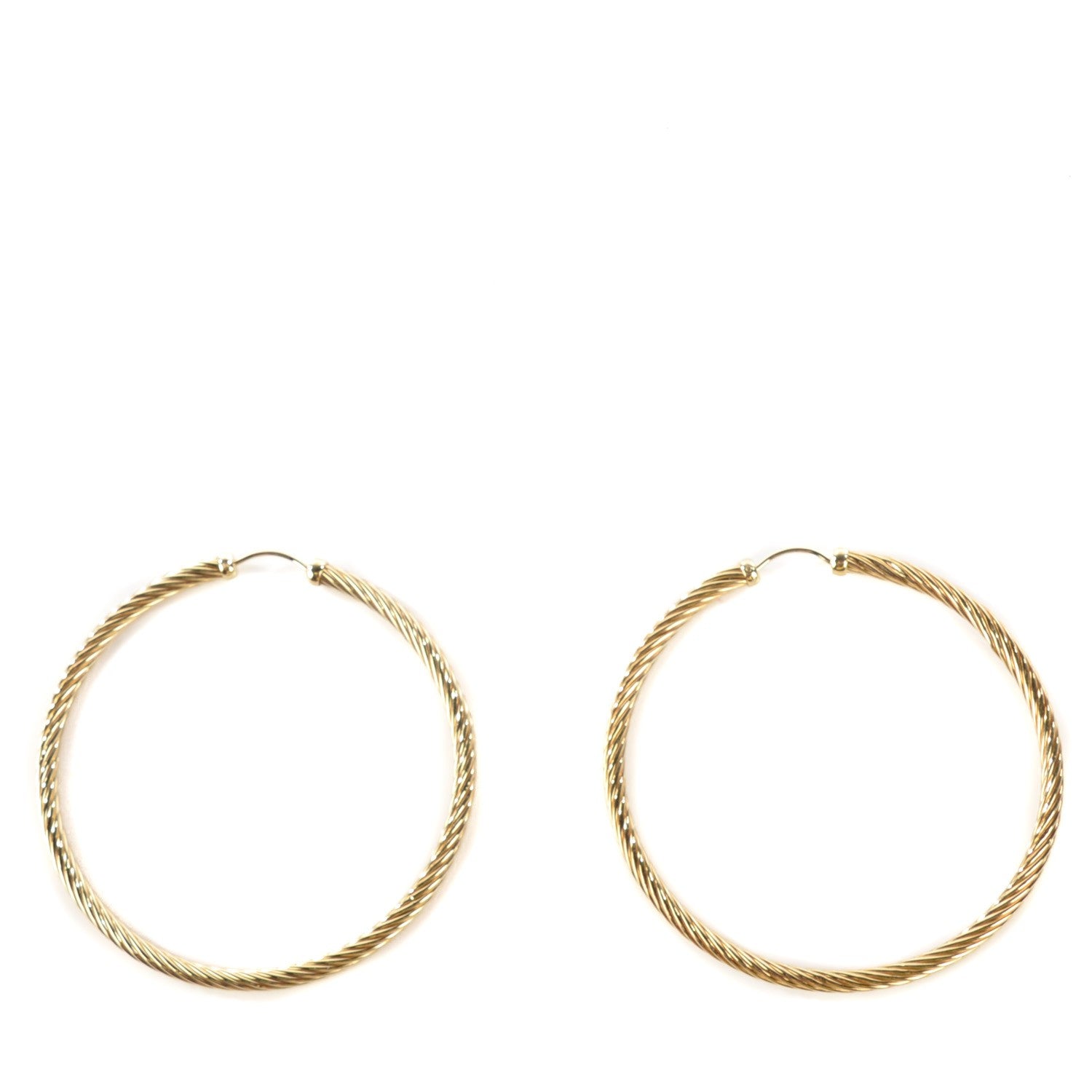 David Yurman 18K Yellow Gold Large Cable Classics Hoop Earrings 1 of 5