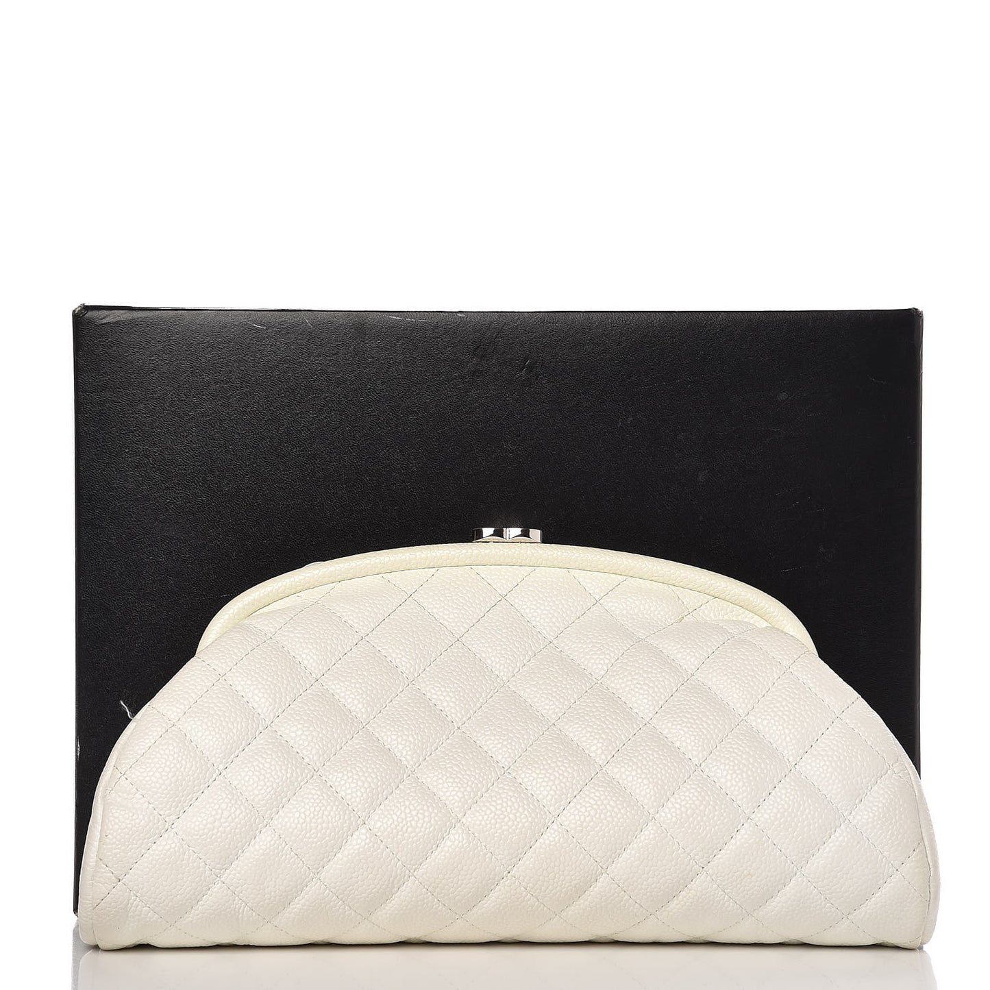Caviar Quilted Timeless Clutch White