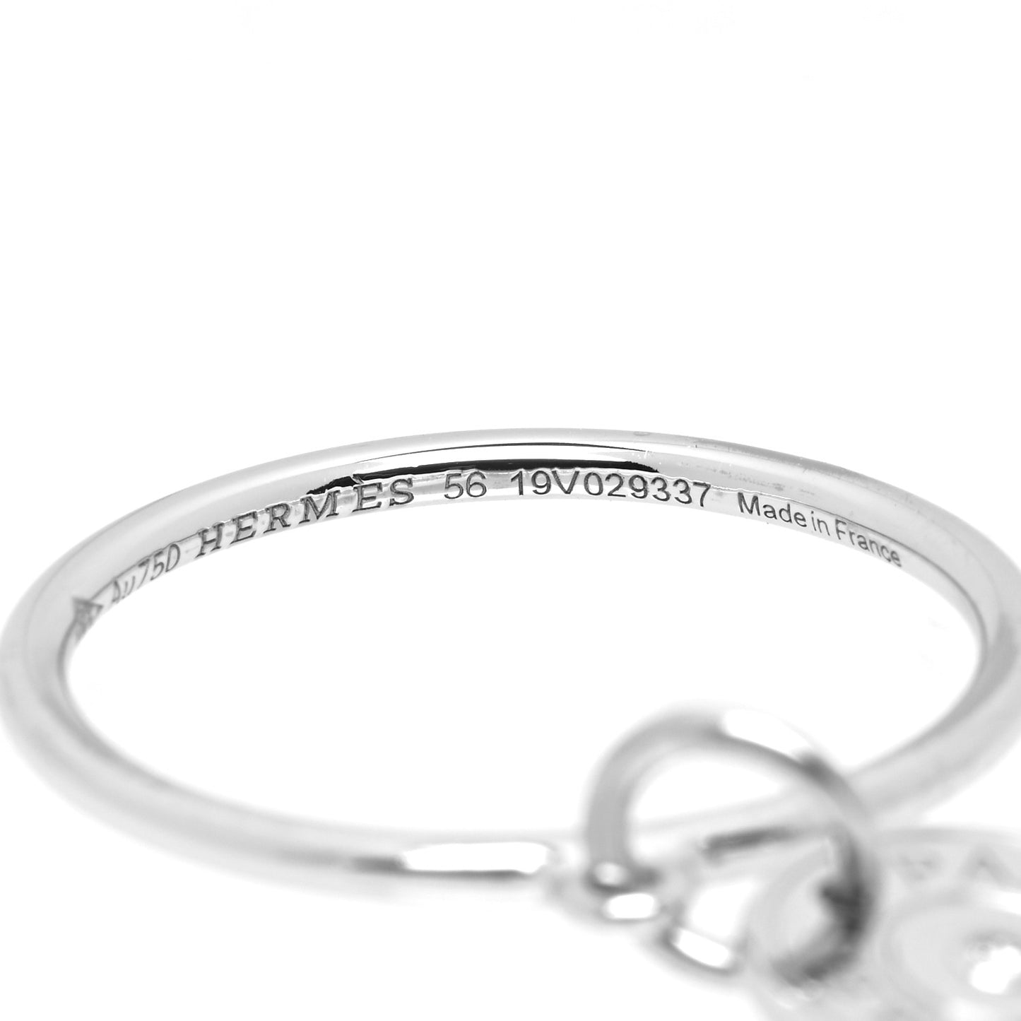 18K White Gold Diamond Gambade Ring 56 7.5