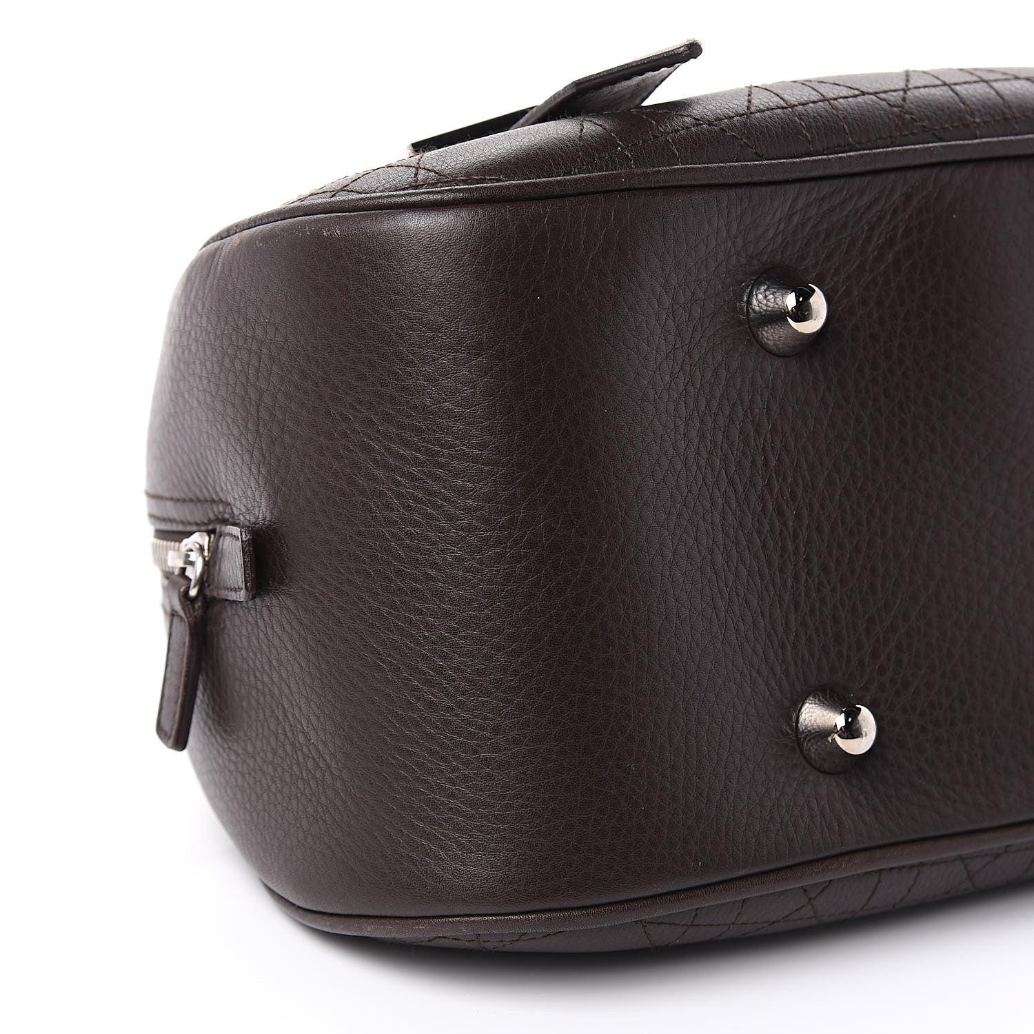 Christian Dior Calfskin Cannage Handbag Dark Brown 8 of 12