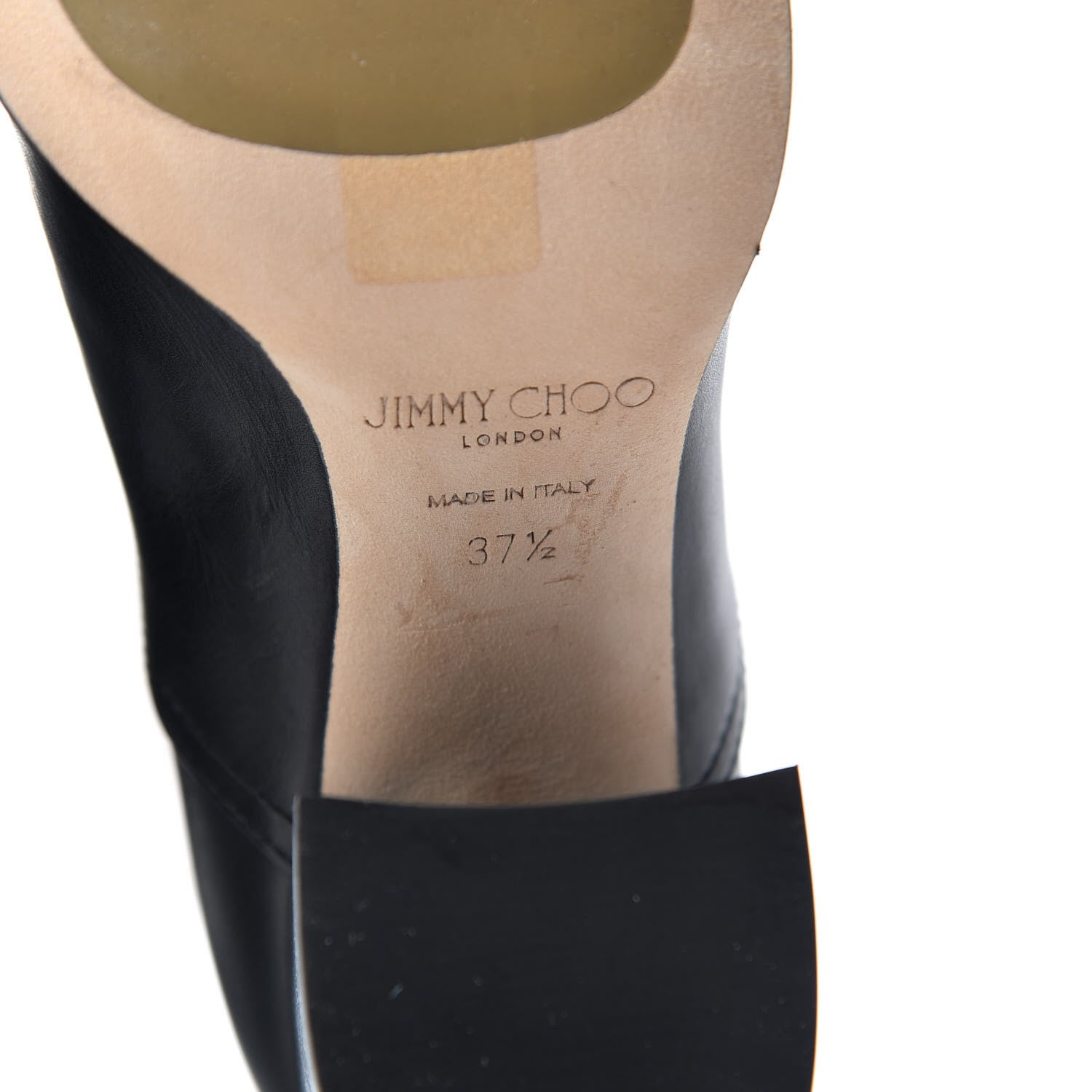 Jimmy Choo Calfskin Brionne 85 Knee High Boots 37.5 Black 9 of 9